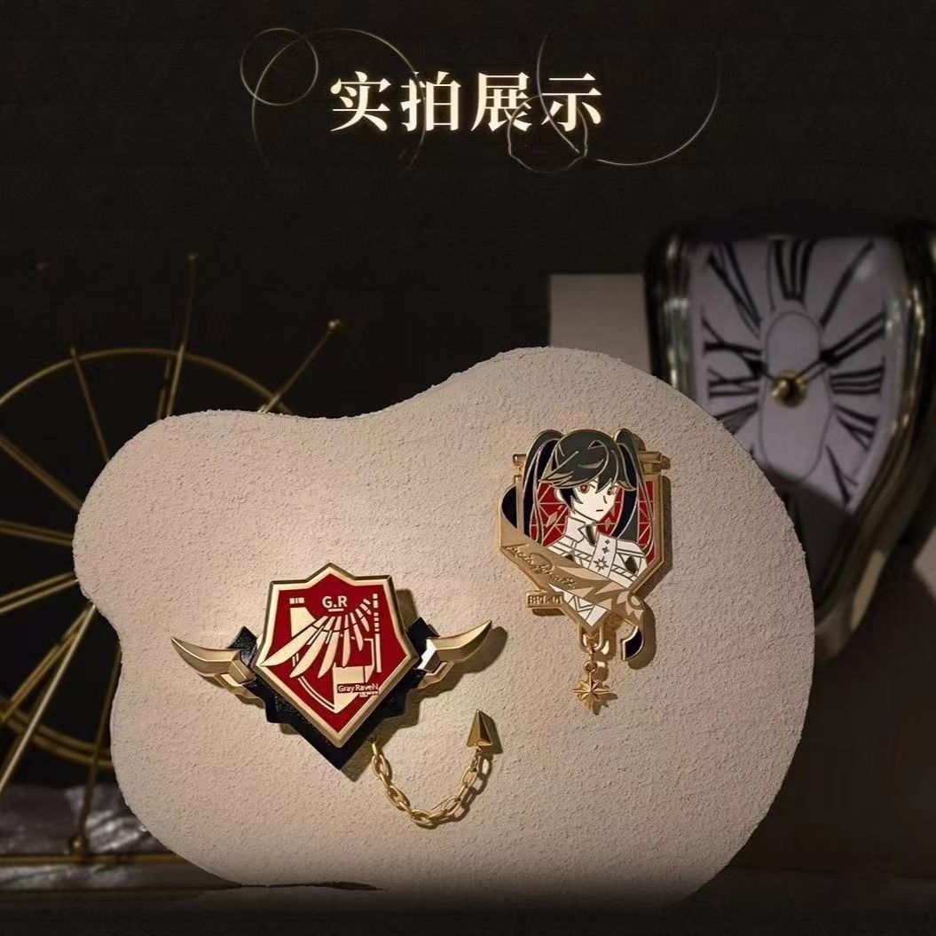 露西亚·誓焰徽章胸针女战双帕弥什胸饰小众设计高级感复古风饰品 - 图2