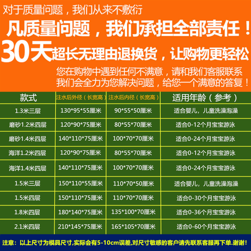 婴儿游泳池家用充气新生宝宝游泳桶儿童小孩洗澡桶水池浴缸泡澡 - 图1