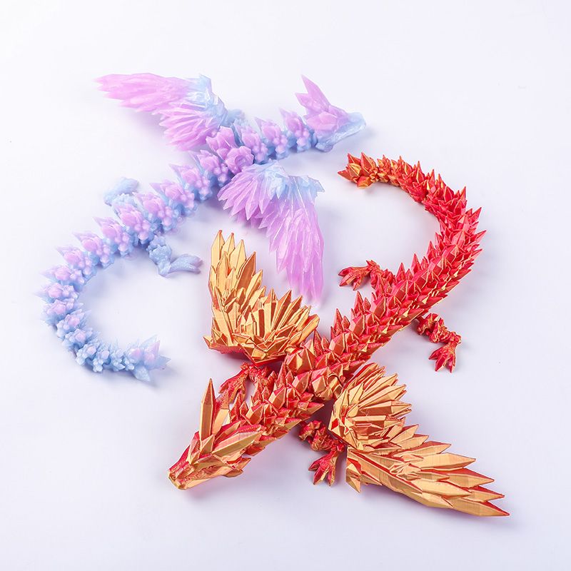 3D打印玩具水晶龙翅膀飞龙关节龙创意神龙摆件手办礼物模型可动 - 图2