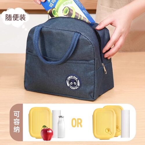 饭盒保温包手提袋子加厚防水便当包学生大容量铝箔包上班带饭餐包 - 图2