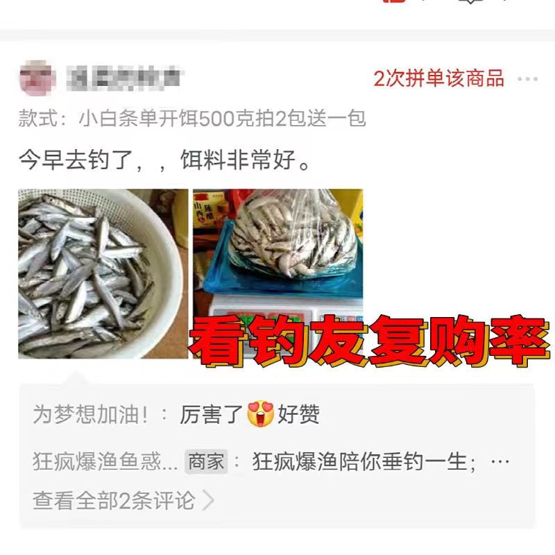 聚攻全能白条鱼饵料野钓小白条狂口腥香味餐条湖库专攻翘嘴马口饵 - 图1