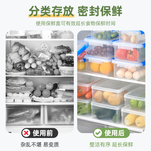 塑料盒子透明长方形食品级冰箱专用冷冻收纳保鲜盒大容量商用带盖 - 图3