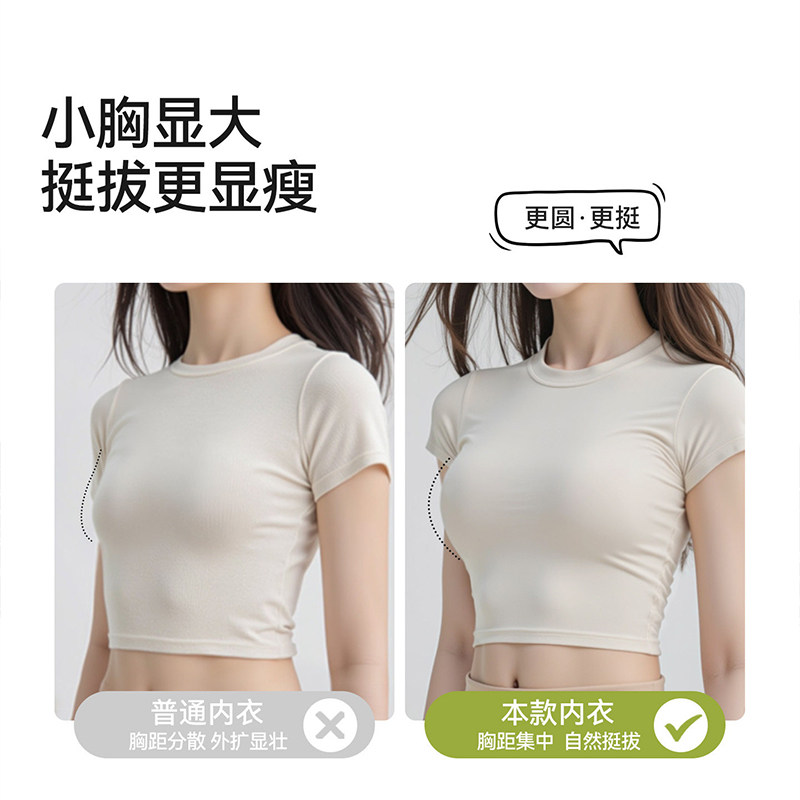 【碎花蕾丝边】内衣女聚拢小胸性感纯欲风少女感防下垂收副乳文胸