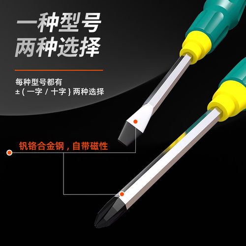 穿心一字螺丝刀超硬大号工业级重型加长加粗十字起子强磁改锥五金 - 图3