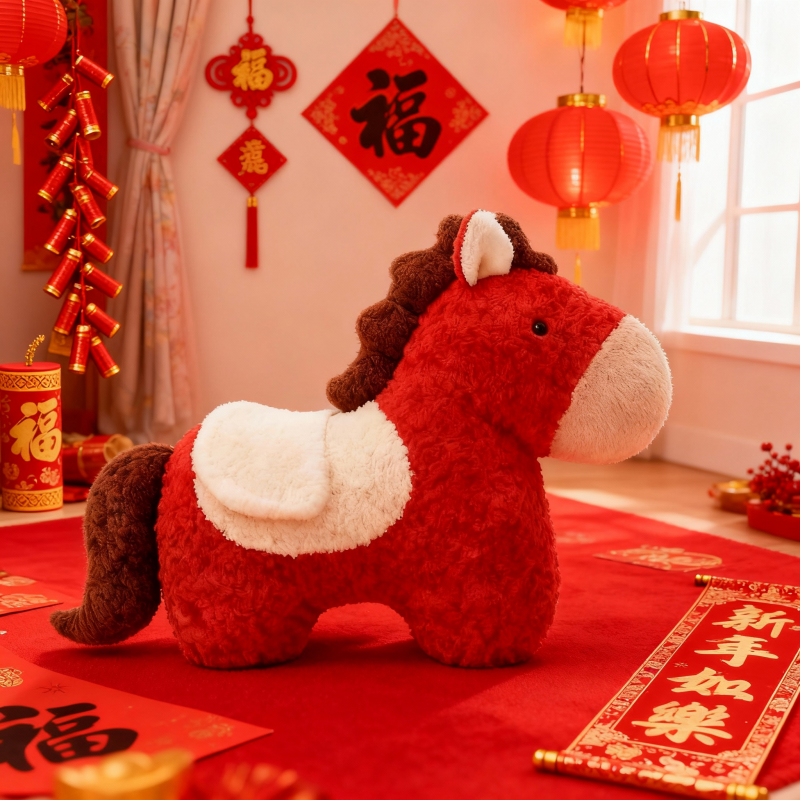 新年吉祥物马年靠枕靠垫异形毛绒玩具沙发客厅装饰摆件小马礼物,淘宝优惠券,粉丝福利购,淘宝优惠卷