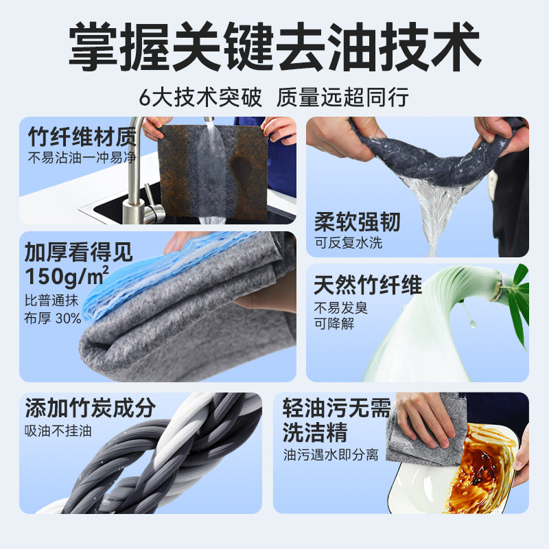 竹纤维周抛抹布加大加厚干湿两用厨房清洁去油洗碗巾懒人百洁抹布,淘宝优惠券,粉丝福利购,淘宝优惠卷