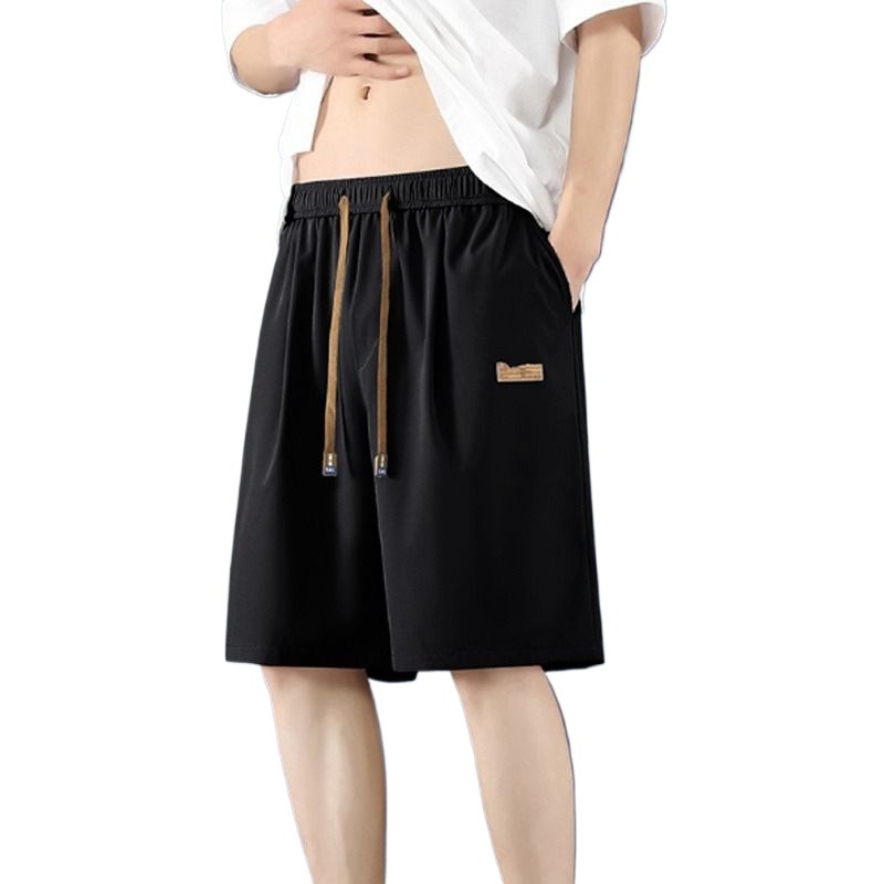 冰丝短裤男士夏季薄款外穿潮牌宽松大码运动篮球速干休闲五分裤子 - 图3