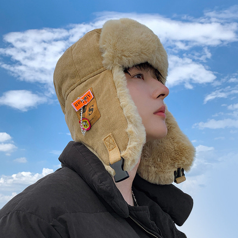 帽子雷锋帽男2025新款冬季骑行防风保暖护耳棉帽加绒加厚防寒黑色,淘宝优惠券,粉丝福利购,淘宝优惠卷