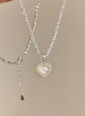 法式双面红色爱心项链女轻奢气质高级锁骨链2026新款秋冬颈链配饰