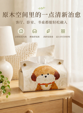 创意纸巾盒可爱ins风带抽纸弹簧托装饰盒客厅桌面卧室茶几抽纸盒