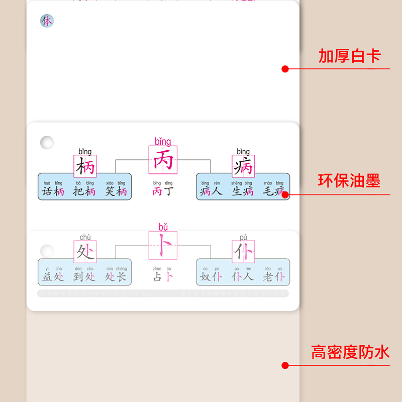 儿童识字卡片宝宝早教认字卡幼儿汉字学习速记乘法单词6年级古诗 - 图2