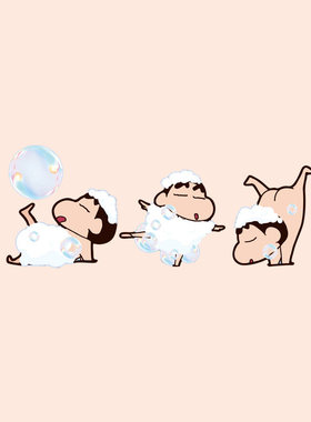 蜡笔小新卡通浴室遮丑贴画