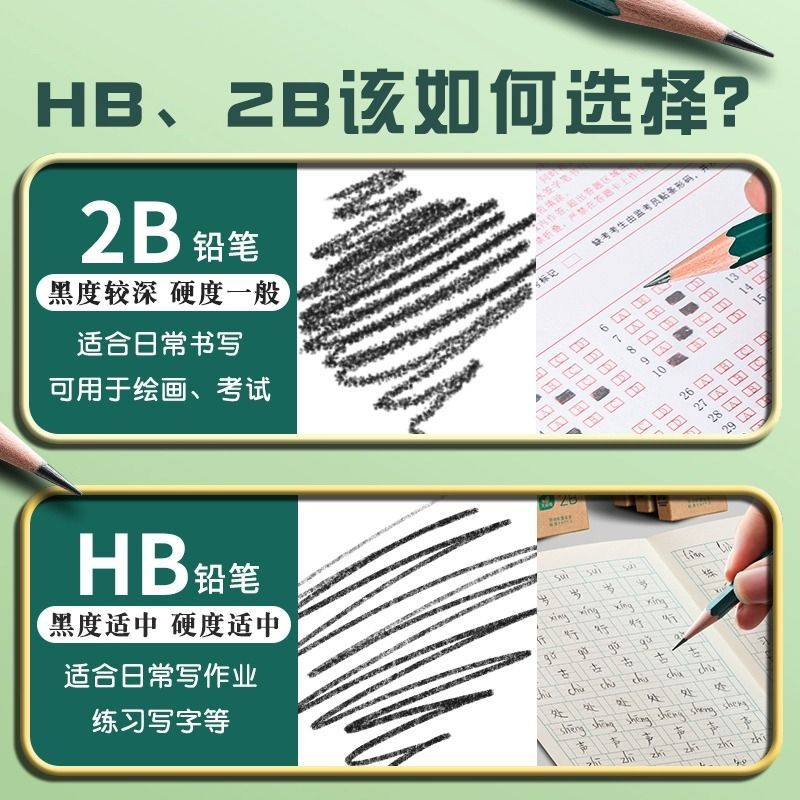 得力2b铅笔小学生无毒hb一二年级笔幼儿园儿童专用学习用品文具无铅 - 图1