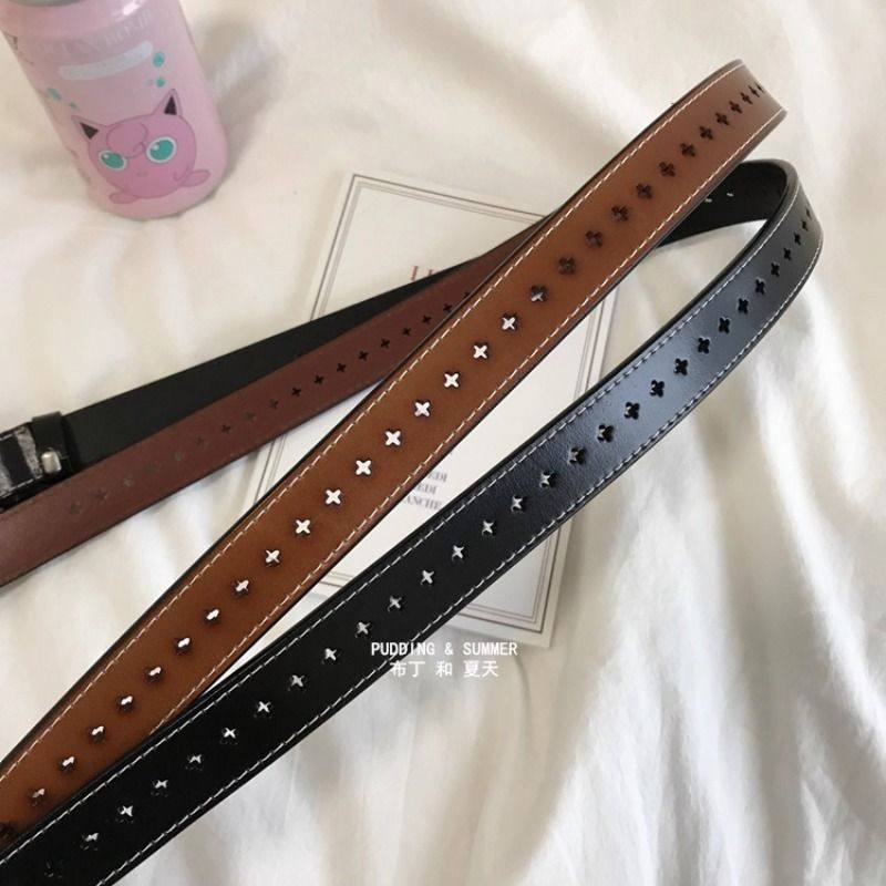 一条敲百搭的小皮带全孔简约真皮腰带四季可用复古软皮女士裤带,淘宝优惠券,粉丝福利购,淘宝优惠卷