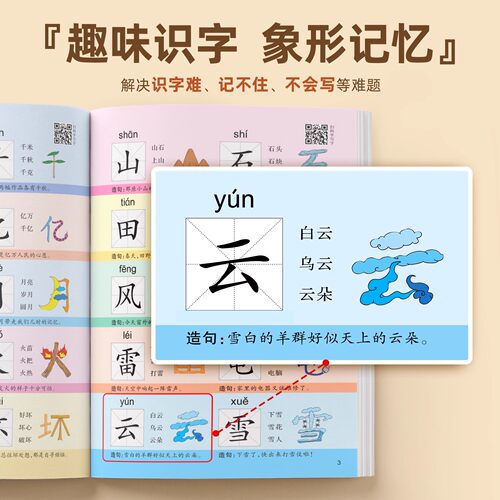 幼小衔接基础篇幼儿识字大王3000字象形字识字书启蒙认字卡片识字卡字幼儿园儿童宝宝看图学全套教程早教学前训练拼音汉字拼读 - 图2