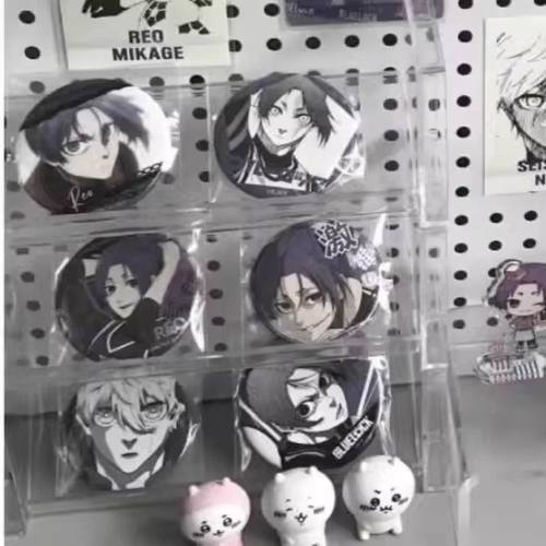 吧唧谷子展示架收纳盒亚克力桌面透明摆台卡牌卡片徽章陈列置物架 - 图2