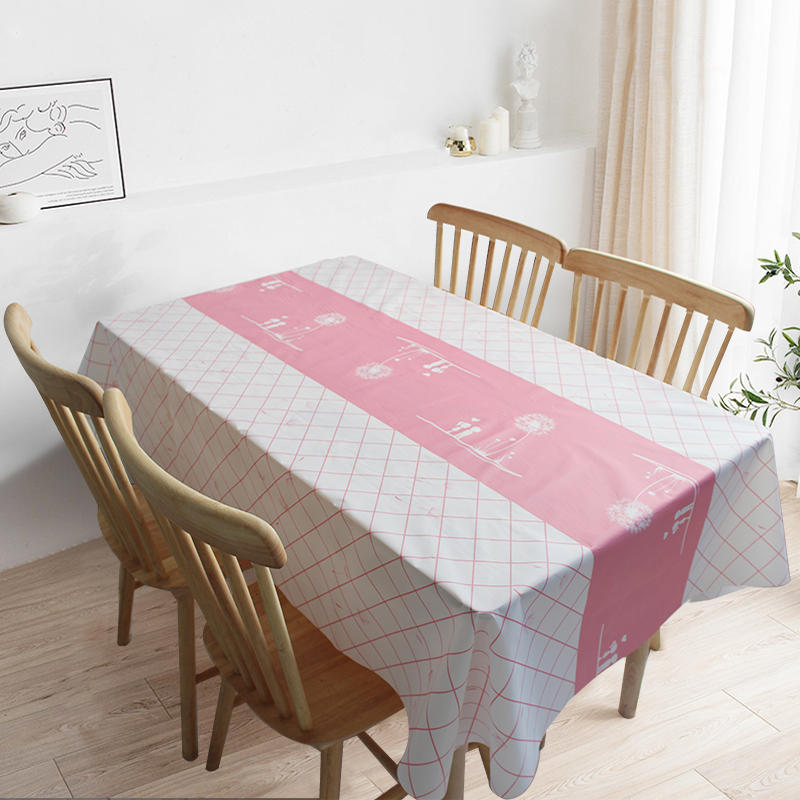 餐桌布防水防油免洗pvc桌布书桌学生茶几桌垫布艺格子简约风现代