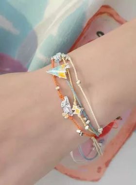 2025橘子海纸飞机手镯原创小众设计高级甜酷手链手环2025新款气质