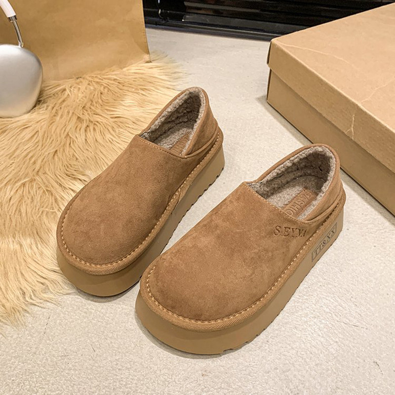 厚底增高勃肯鞋女2025一脚蹬加绒保暖二棉鞋防滑鞋子雪地靴毛绒,淘宝优惠券,粉丝福利购,淘宝优惠卷