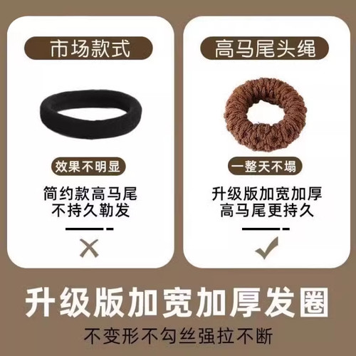 气质高弹力耐用无接缝头绳皮筋女扎头发圈扎马尾头饰发绳皮套不塌 - 图1