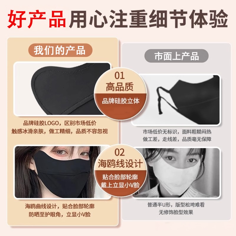 保暖口罩女高颜值护眼角防紫外线立体秋冬季防风防寒透气防晒面罩 - 图1