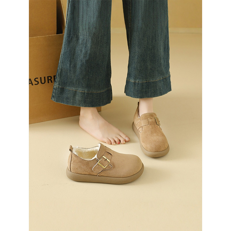 赵露思同款加绒勃肯鞋女鞋冬季一脚蹬平底休闲鞋软底豆豆鞋单鞋,淘宝优惠券,粉丝福利购,淘宝优惠卷