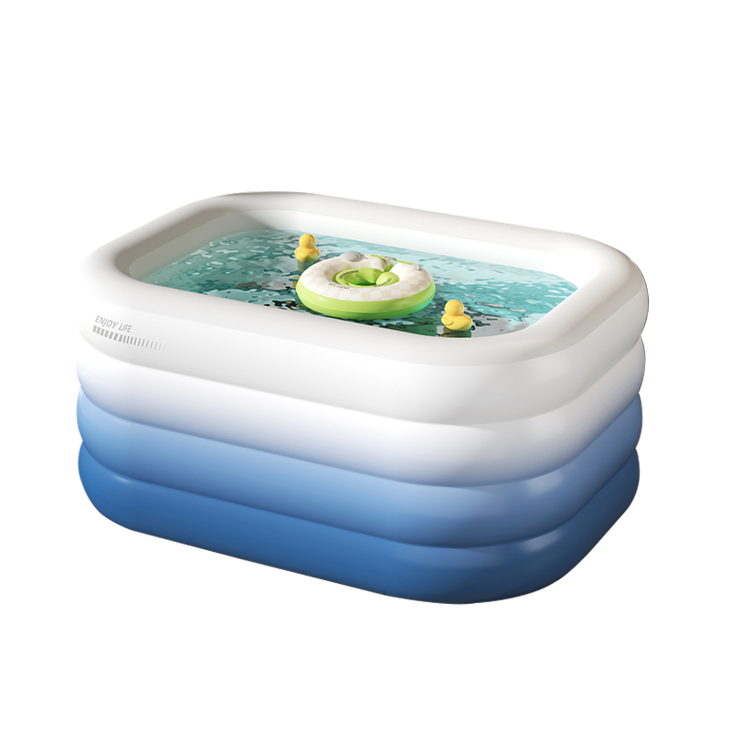 婴儿游泳池家用宝宝加厚洗澡桶家庭折叠浴盆小孩新生儿童充气水池 - 图3