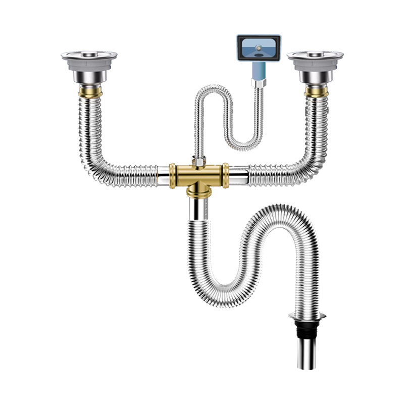 厨房洗菜盆下水管配件不锈钢双槽洗碗池水槽排水管防臭下水器套装