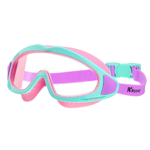 批发新款儿童大框泳镜 防水防雾高清透明儿童连体硅胶游泳培训 - 图1