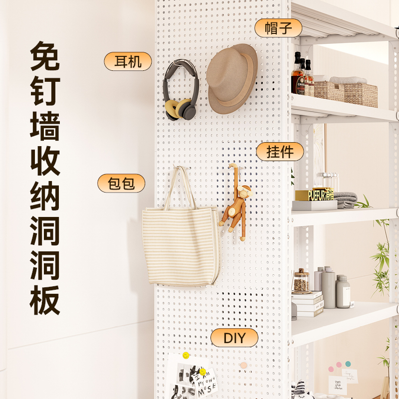 送洞洞板货架多层置物架角钢超市仓库展示架储物落地仓储承重厨房 - 图0