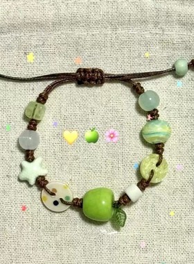 青苹果乐园 小众设计彩色串珠手链可爱甜美小清新2025年新款手饰