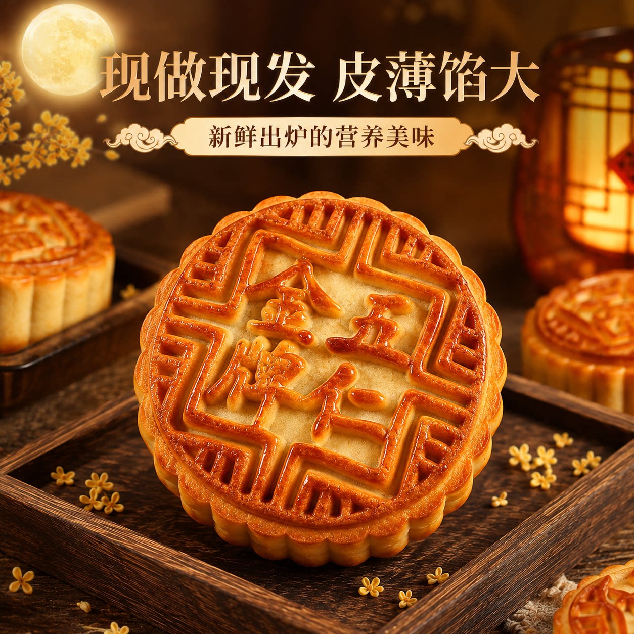 胖正宗老式五仁月饼东来官方旗舰店广式糕点手工中秋月饼2025新款