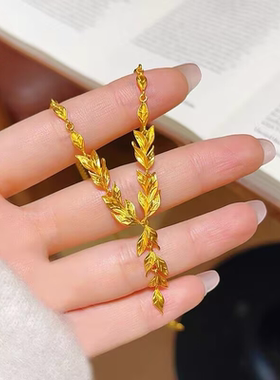 沙金三生花流苏项链幸福之花婚嫁花朵套链女士精致高级锁骨链闺蜜