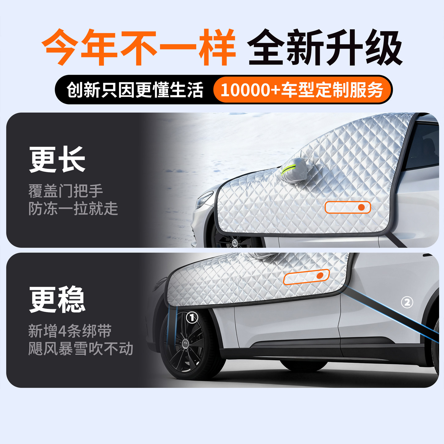 汽车遮雪挡前挡风玻璃防霜防雪防冻罩冬天用车罩盖布冬季半罩车衣,淘宝优惠券,粉丝福利购,淘宝优惠卷
