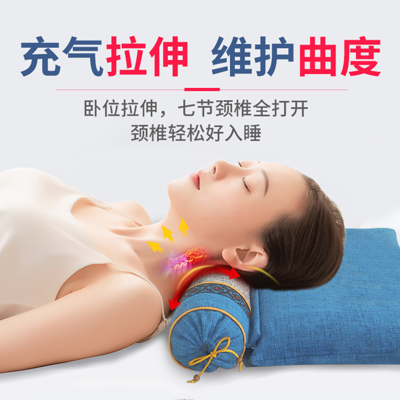 颈椎枕头护颈椎助睡眠专用荞麦艾草生理曲度变直矫正器加热枕按摩-图1