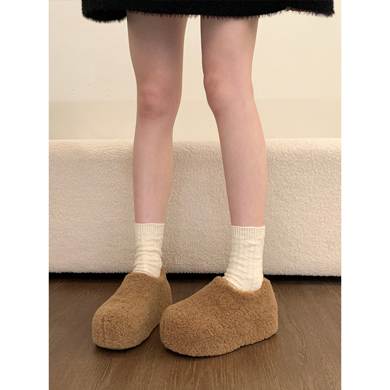 厚底内增高加绒保暖勃肯鞋毛毛鞋女冬外穿2025新款雪地靴面包棉鞋,淘宝优惠券,粉丝福利购,淘宝优惠卷