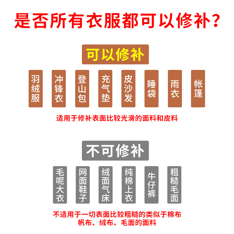 补羽绒服的布贴无痕修复破洞补丁贴自粘免缝修补衣服图案贴补洞贴-图1