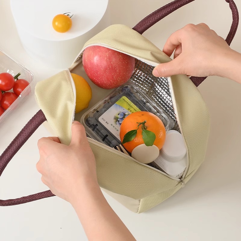 饭盒袋保温便当手提包学生带饭防水上班族装餐包袋子午餐加厚手拎 - 图1