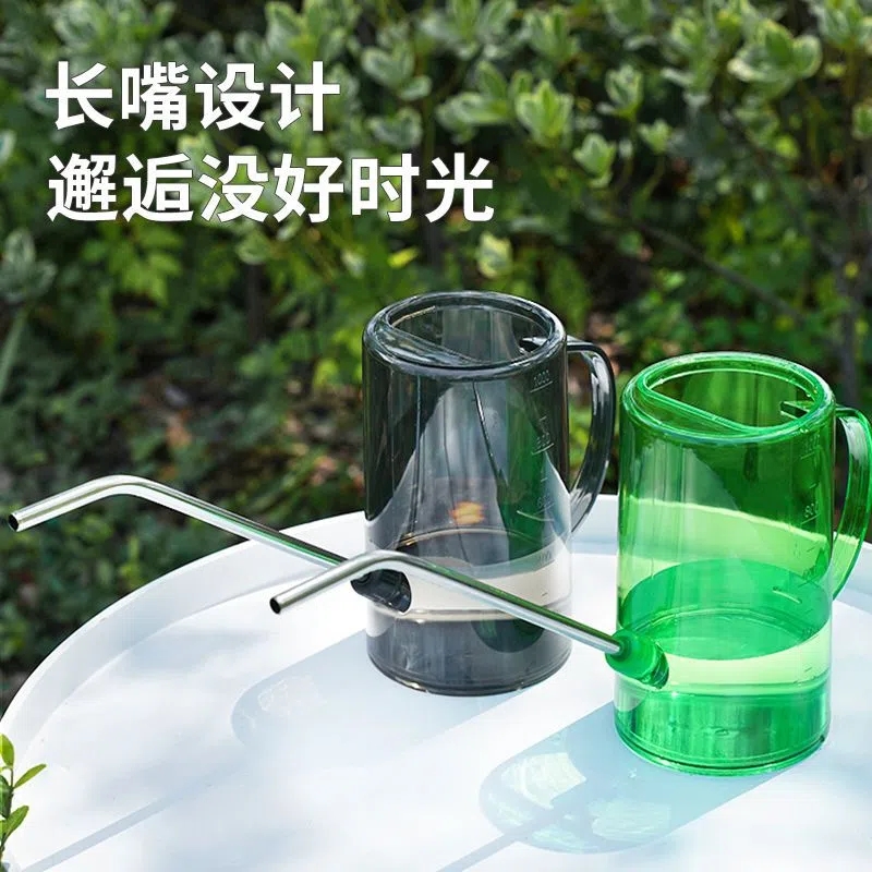 不锈钢长嘴浇水壶家用透明洒水壶园艺浇花神器工具大容量喷壶喷雾 - 图2