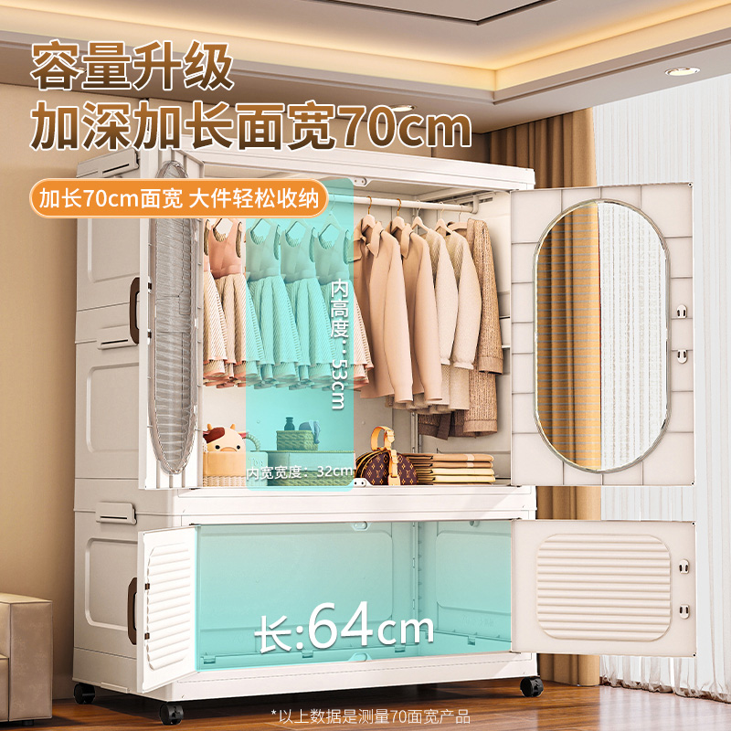 简易衣柜c家用衣服收纳柜子免安装儿童小衣橱卧室可折叠组装储物 - 图1