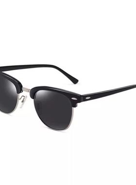 镁朋克偏光镜欧美潮人半框小脸情侣太阳眼镜男复古驾驶墨镜