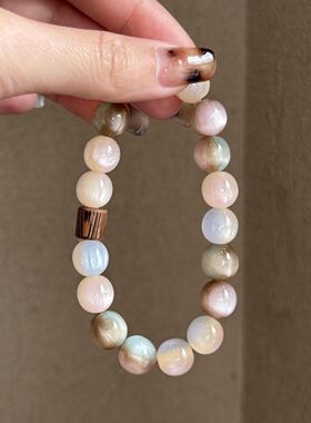 森系高颜值ins气质小众女款手串手链2026年新款爆款复古粉棕手串