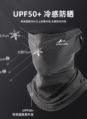 防晒面罩男夏季骑行外卖护脖颈面纱巾防紫外线遮脸冰丝围脖套魔术