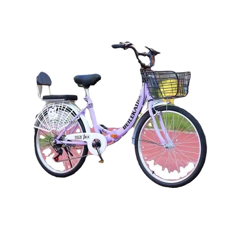 自行车女款成人折叠车女士代步通勤车24-26寸单车变速实心助力-图3