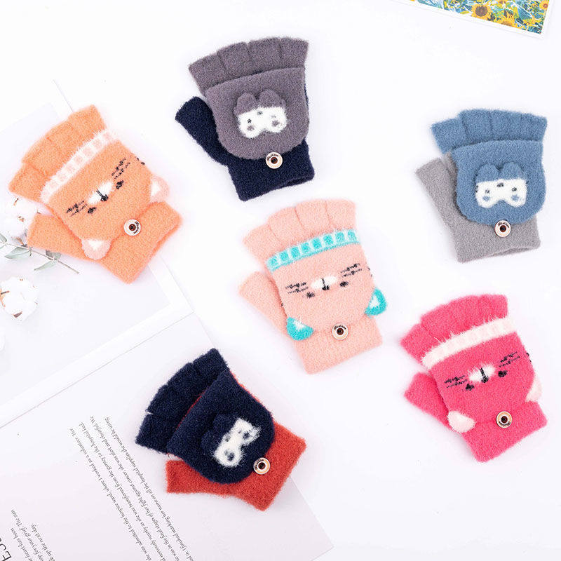 儿童手套冬季女孩宝宝小孩小学生五指新款可爱保暖女童手套秋冬款,淘宝优惠券,粉丝福利购,淘宝优惠卷