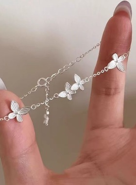 小桃灼灼栀子花蝴蝶手链花朵送礼物女友国风轻奢小众桃花手链