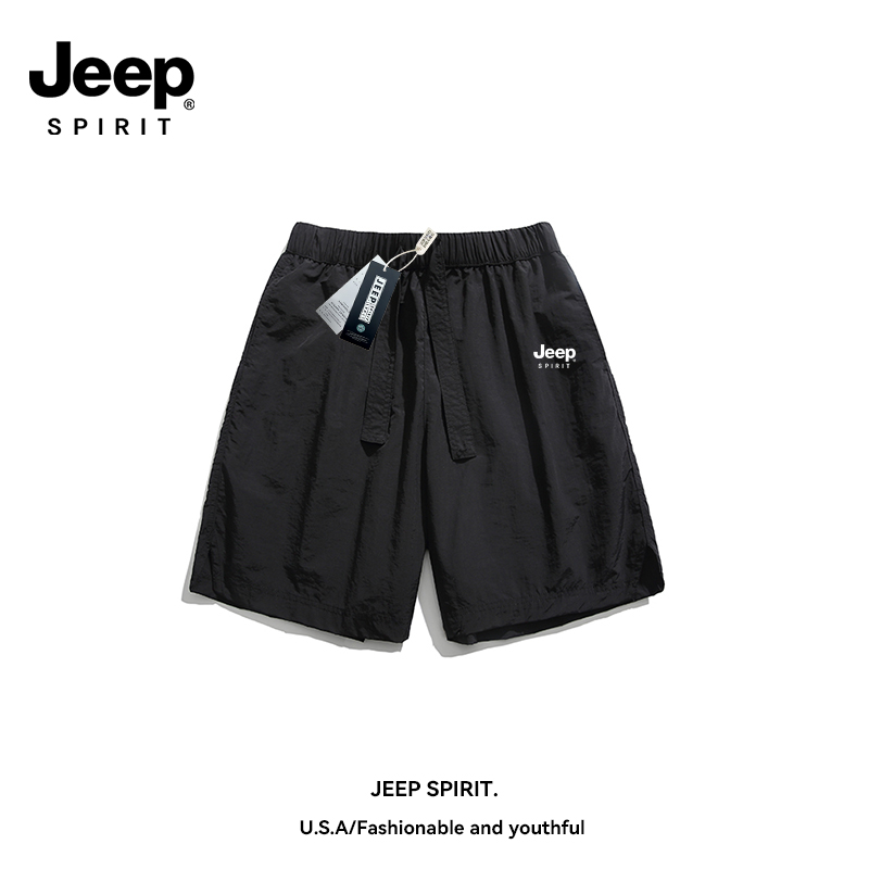 Jeep spirit短裤男夏季薄款休闲运动冰丝五分裤速干美式潮牌宽松 - 图2