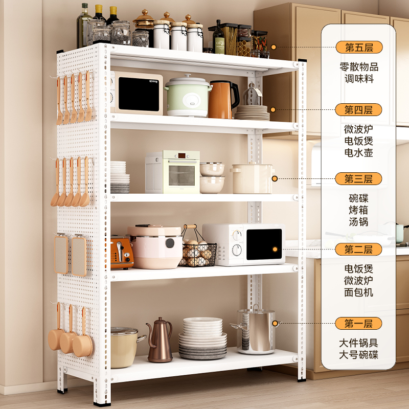 送洞洞板货架多层置物架角钢超市仓库展示架储物落地仓储承重厨房 - 图2