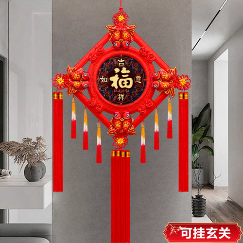 中国结福字挂件挂饰大小号新款桃木客厅入户门背景墙春节新年装饰 - 图0