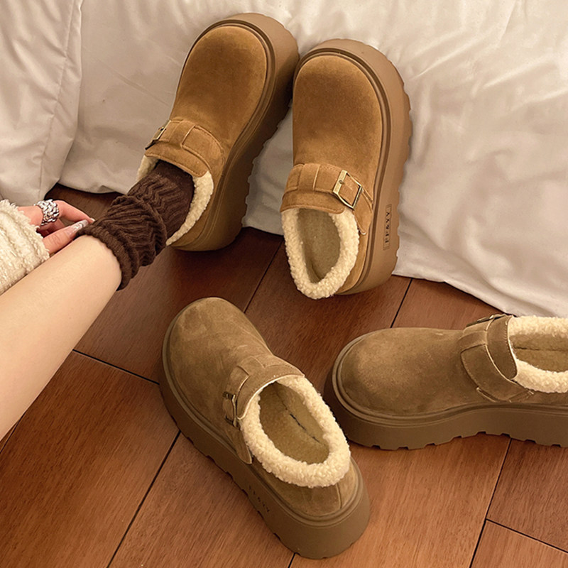 厚底增高雪地靴女加绒加厚勃肯鞋2025新款冬季爆款乐福鞋雪地棉鞋,淘宝优惠券,粉丝福利购,淘宝优惠卷